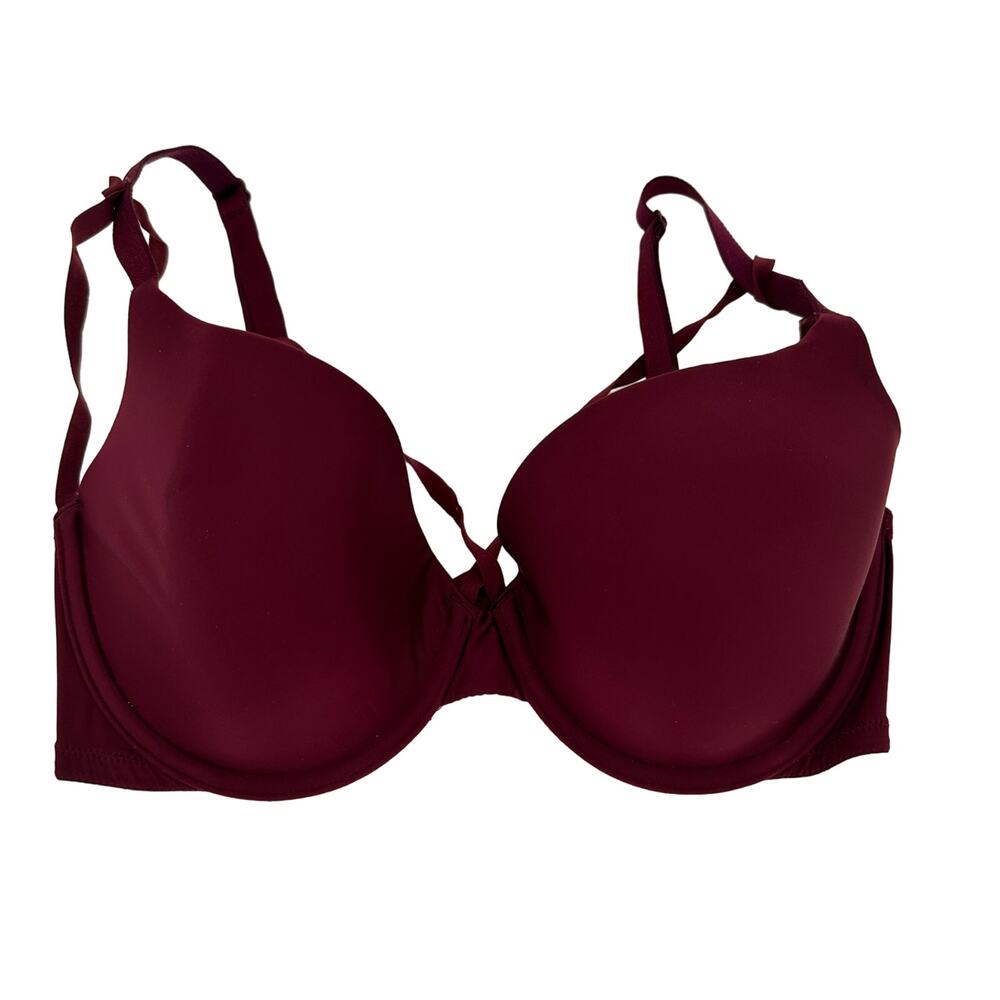 Victoria's Secret Maroon Lined Demi Bra Size 32DD